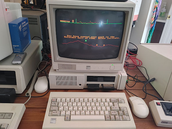 IBM PCJr with jrHotShot II & SD card boot cart