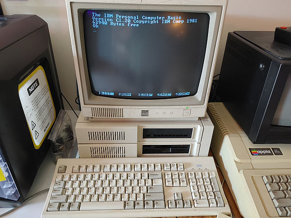 IBM PCJr with Racore/Rapport MFM hard drive expansion and st-225